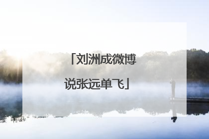 刘洲成微博说张远单飞