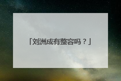 刘洲成有整容吗？