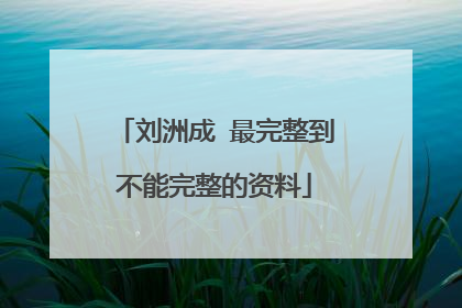 刘洲成 最完整到不能完整的资料