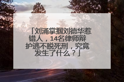 刘涌掌掴刘德华惹错人，14名律师辩护逃不脱死刑，究竟发生了什么？
