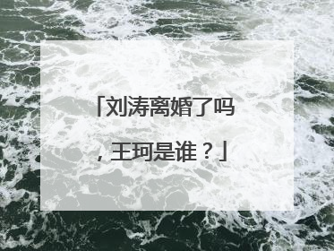 刘涛离婚了吗,王珂是谁?