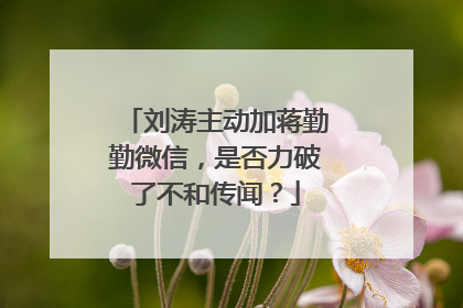 刘涛主动加蒋勤勤微信，是否力破了不和传闻？