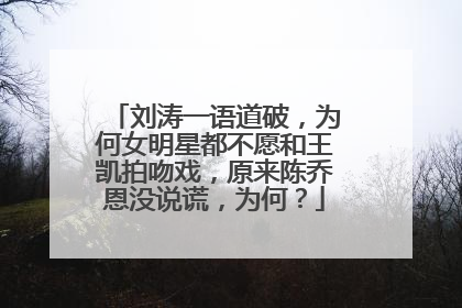 刘涛一语道破,为何女明星都不愿和王凯拍吻戏,原来陈乔恩没说谎,为何?