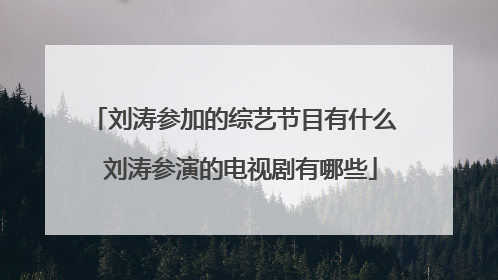 刘涛参加的综艺节目有什么 刘涛参演的电视剧有哪些