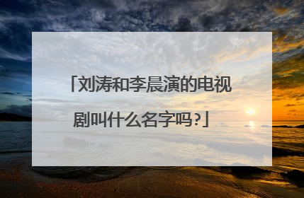 刘涛和李晨演的电视剧叫什么名字吗?