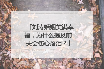 刘涛婚姻美满幸福,为什么提及前夫会伤心落泪?