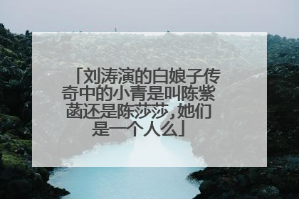 刘涛演的白娘子传奇中的小青是叫陈紫菡还是陈莎莎,她们是一个人么