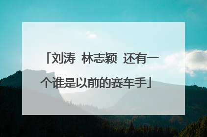 刘涛 林志颖 还有一个谁是以前的赛车手