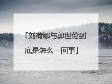 刘荷娜与郭世伦到底是怎么一回事