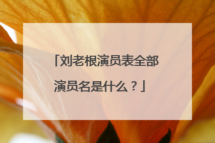 刘老根演员表全部演员名是什么?