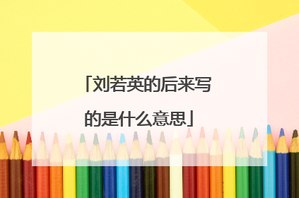刘若英的后来写的是什么意思