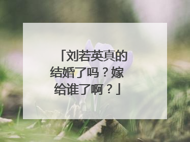 刘若英真的结婚了吗？嫁给谁了啊？