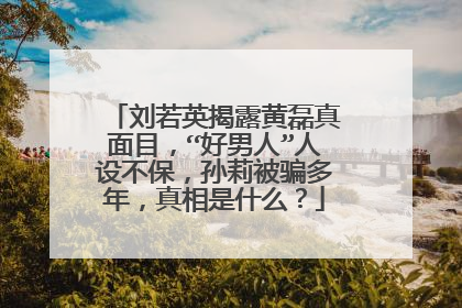 刘若英揭露黄磊真面目,“好男人”人设不保,孙莉被骗多年,真相是什么?