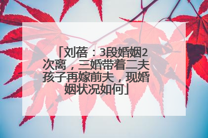 刘蓓：3段婚姻2次离，三婚带着二夫孩子再嫁前夫，现婚姻状况如何