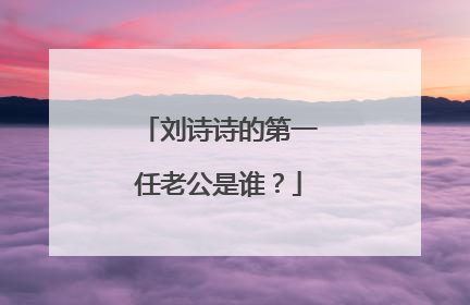 刘诗诗的第一任老公是谁?