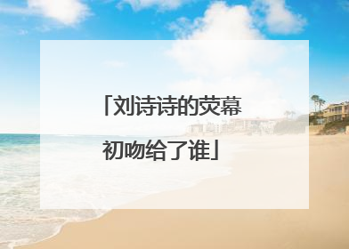 刘诗诗的荧幕初吻给了谁