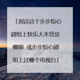 刘诗诗于步步惊心剧组上快乐大本营是哪期 或步步惊心剧组上过哪个电视台