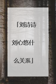 刘诗诗刘心悠什么关系