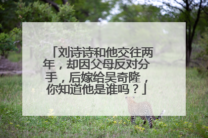 刘诗诗和他交往两年，却因父母反对分手，后嫁给吴奇隆，你知道他是谁吗？
