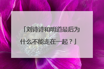 刘诗诗和明道最后为什么不能走在一起?