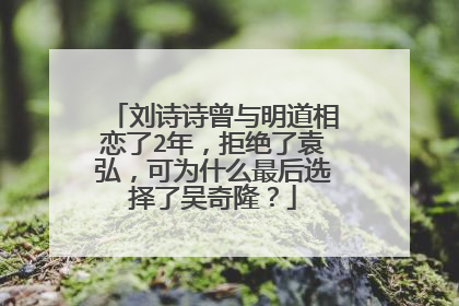 刘诗诗曾与明道相恋了2年，拒绝了袁弘，可为什么最后选择了吴奇隆？