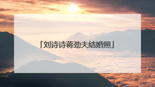 刘诗诗蒋劲夫结婚照