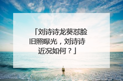 刘诗诗龙葵怼脸旧照曝光,刘诗诗近况如何?