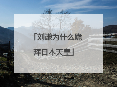 刘谦为什么跪拜日本天皇