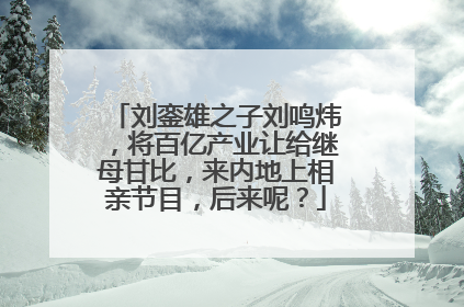 刘銮雄之子刘鸣炜，将百亿产业让给继母甘比，来内地上相亲节目，后来呢？