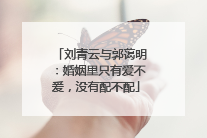 刘青云与郭蔼明:婚姻里只有爱不爱,没有配不配