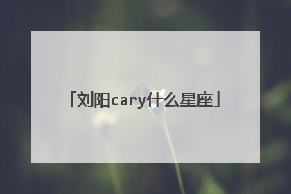 刘阳cary什么星座