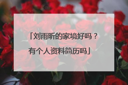 刘雨昕的家境好吗？有个人资料简历吗