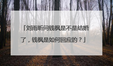 刘雨昕问钱枫是不是结婚了，钱枫是如何回应的？
