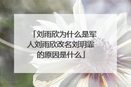 刘雨欣为什么是军人刘雨欣改名刘玥霏的原因是什么