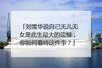 刘雪华说自己无儿无女是此生最大的遗憾，你如何看待这件事？