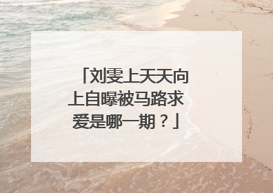 刘雯上天天向上自曝被马路求爱是哪一期?