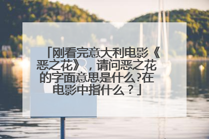 刚看完意大利电影《恶之花》,请问恶之花的字面意思是什么?在电影中指什么?