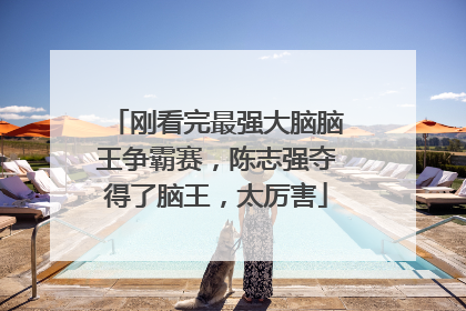 刚看完最强大脑脑王争霸赛，陈志强夺得了脑王，太厉害