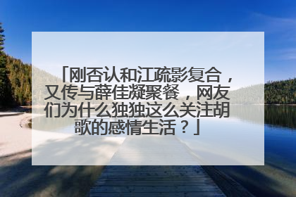 刚否认和江疏影复合，又传与薛佳凝聚餐，网友们为什么独独这么关注胡歌的感情生活？