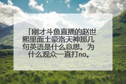 刚才斗鱼直播的赵世熙里面土豪洛天神那几句英语是什么意思。为什么观众一直打no。。求解在线给分