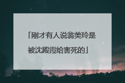 刚才有人说翁美玲是被沈殿霞给害死的