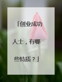 创业成功人士，有哪些特质？