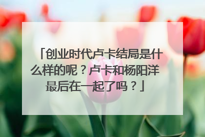 创业时代卢卡结局是什么样的呢?卢卡和杨阳洋最后在一起了吗?