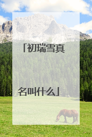 初瑞雪真名叫什么
