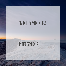 初中毕业可以上的学校?