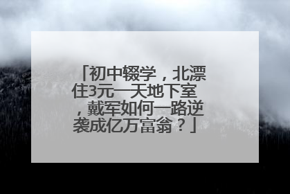 初中辍学,北漂住3元一天地下室,戴军如何一路逆袭成亿万富翁?