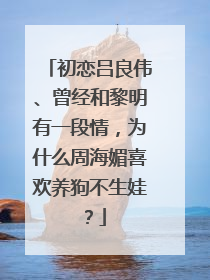 初恋吕良伟、曾经和黎明有一段情，为什么周海媚喜欢养狗不生娃？