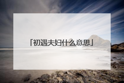 初遇夫妇什么意思