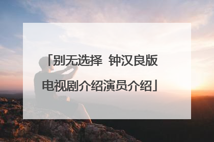 别无选择 钟汉良版 电视剧介绍演员介绍