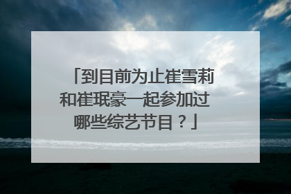 到目前为止崔雪莉和崔珉豪一起参加过哪些综艺节目?